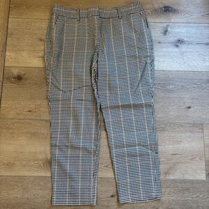 Talbots Pants Black Cream Check Houndstooth Hampshire Ankle Work Size 10P